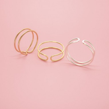 fejn jewelry - Double Ring Gelbgold