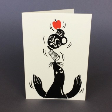 Print now - Riot later ● Robbe mit Bembel, 2 Karten mit Umschlag