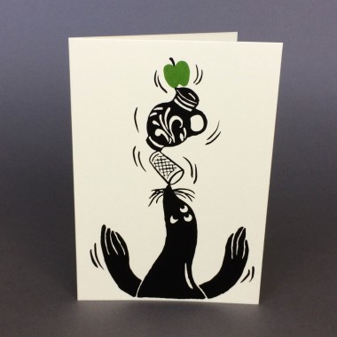 Print now - Riot later ● Robbe mit Bembel, 2 Karten mit Umschlag