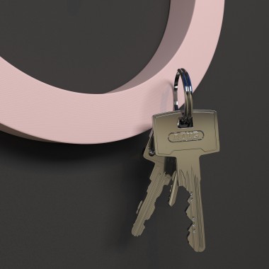 Schlüsselmagnet "O" rosa - superstark und nachhaltig. Aus pflanzlichem Kunststoff hergestellt - von Grellroth Design