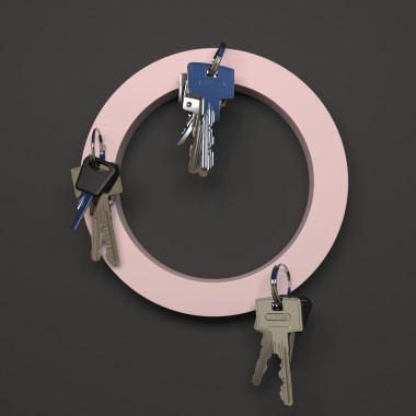 Schlüsselmagnet "O" rosa - superstark und nachhaltig. Aus pflanzlichem Kunststoff hergestellt - von Grellroth Design