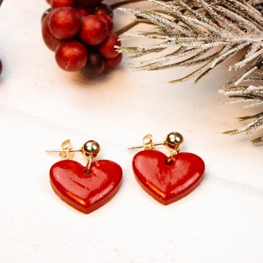 nathys_illustration Ohrringe "Rosenherz" 1,5 cm Unikat