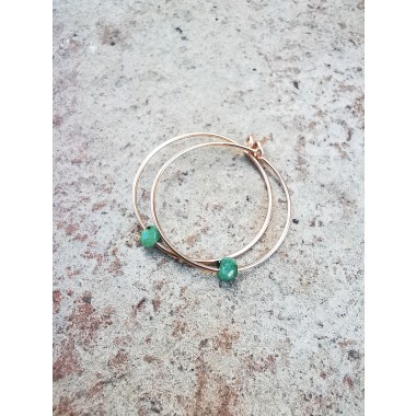 Creolen mit Rubin-Zoisit, minimalistische Ohrringe, everyday earrings - in Sterling Silber und (Rosé) Gold Filled - KIZZU Schmuck