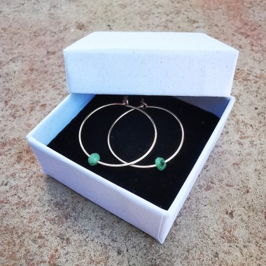 Creolen mit Rubin-Zoisit, minimalistische Ohrringe, everyday earrings - in Sterling Silber und (Rosé) Gold Filled - KIZZU Schmuck