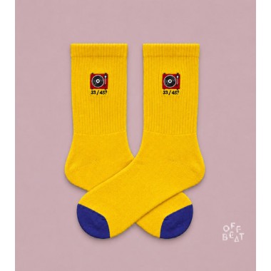 Bestickt Record Player Socken von Offbeat