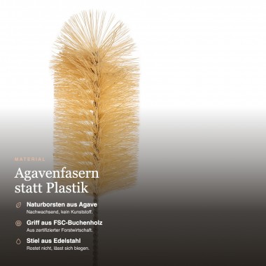 Flaschenbürste aus Agavenfasern – Salty Mind