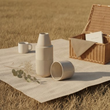Lys Keramik Karaffe 750 ml mit Becher – handgemacht in Portugal