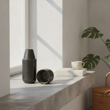 Lys Keramik Karaffe 750 ml mit Becher – handgemacht in Portugal