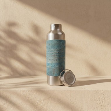 Edelstahl-Trinkflasche 750 ml mit Korksleeve