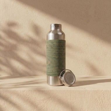 Edelstahl-Trinkflasche 750 ml mit Korksleeve