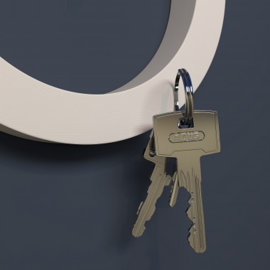 Schlüsselmagnet "O" hellgrau - superstark und nachhaltig. Aus pflanzlichem Kunststoff hergestellt - von Grellroth Design