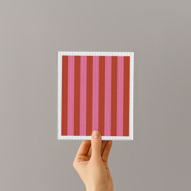 Schwammtuch - Streifen - Rot/Rosa - Nr. 7