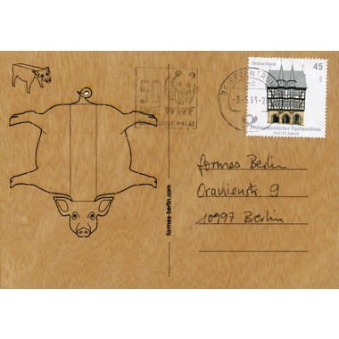formes Berlin Schwein-Karten - 6 Postkarten aus Holz