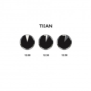 Tian Wanduhr 30cm schwarz-weiß, Uhr zum Entschleunigen