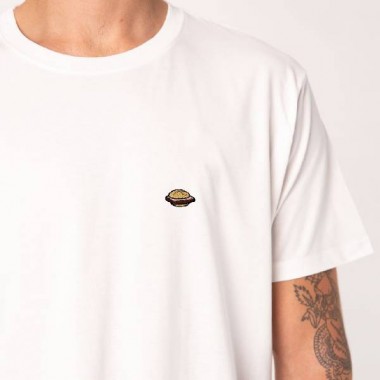 Leberkassemmel | Besticktes Bio Baumwoll Unisex T-Shirt | weiß | Fashion Drinks