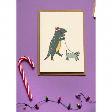 The Naughty District - Dino Weihnachtskarten Set mit Umschlag