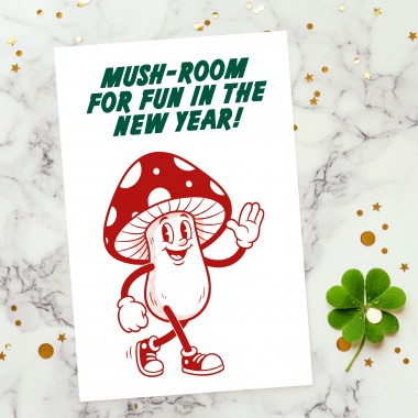 Hey Urban Monkey - Silvester-Karten / Neujahrs-Karten Retro-Stil 4er-Set