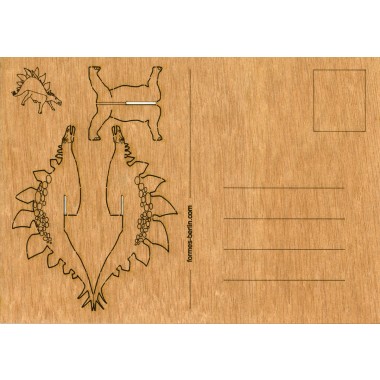 formes Berlin Stegosaurus-Karten - 6 Postkarten aus Holz
