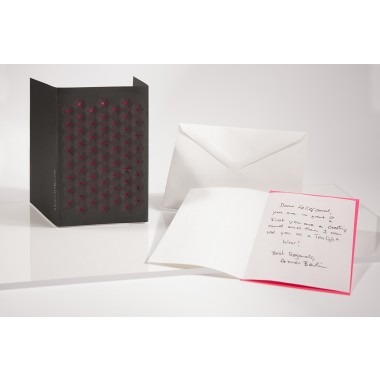 Pyramide und Sternchen Set, schwarz, 2 Karten - Reliefkarte mit gelasertem Motiv, Einlegern und  Umschlag