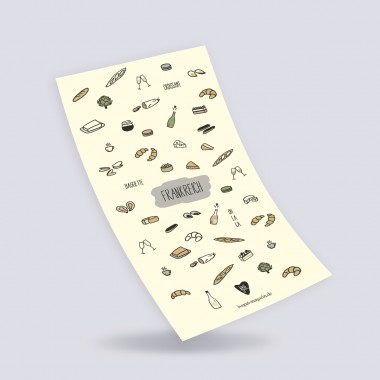 Mini Stickerbogen FRANKREICH (52 Sticker) von issgut