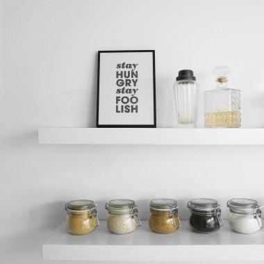 Handgefertigter Linoldruck  »Stay hungry, stay foolish«, (DIN A4), Limited Edition
