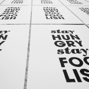 Handgefertigter Linoldruck  »Stay hungry, stay foolish«, (DIN A4), Limited Edition