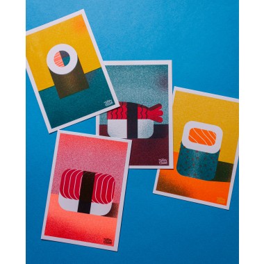 Martin Krusche - Risographie »Sushi - Lachsmaki«, DIN A6
