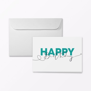 TYPOP Klappkarte LineArt „Happy Birthday“ inkl. Umschlag