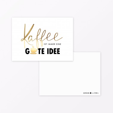 TYPOP 
5-teiliges Set Postkarte „Kaffee“ A6 mit Goldfolie