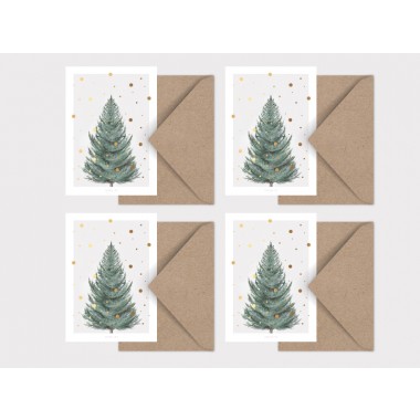 typealive / Weihnachtskarten 4er Set / Tanne
