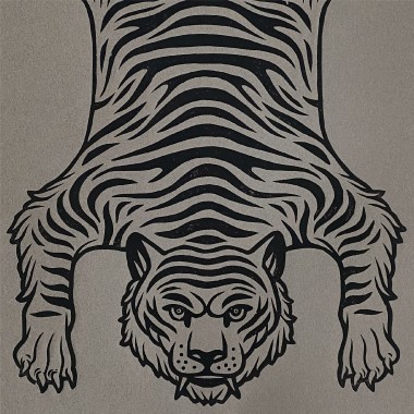Juliana Fischer - Tiger - Linoldruck, warmgrau meliert, 50x65 cm