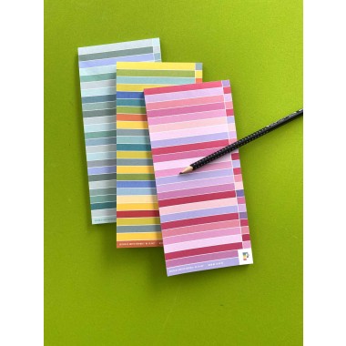 3 Notizblöcke im Set | bunt gestreift | Dreierpack gemischt | To-Do-Liste | To-Do-Block | Recyclingpapier | je 50 Blatt