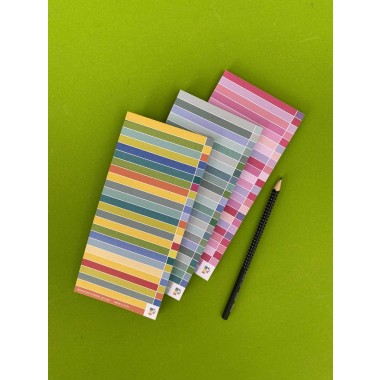 3 Notizblöcke im Set | bunt gestreift | Dreierpack gemischt | To-Do-Liste | To-Do-Block | Recyclingpapier | je 50 Blatt
