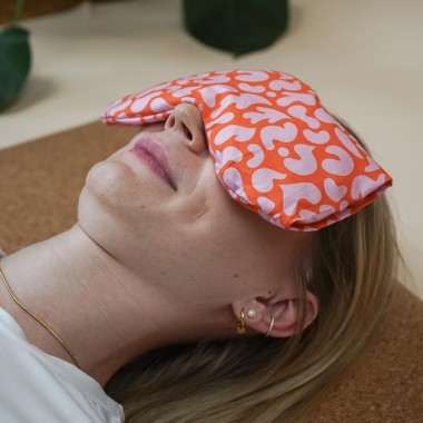 Augenkissen Yoga Bio Lavendel Dinkel „Pink Orange“ – für Meditation, Entspannung & Stressabbau, waschbarer Baumwollbezug - Tochter von Walter