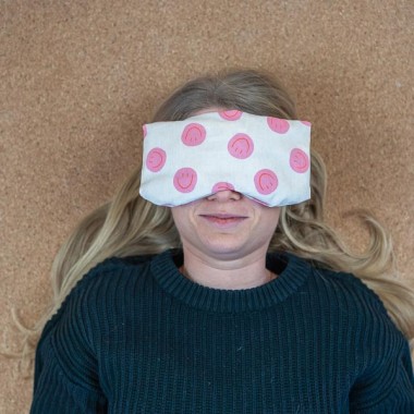 Meditationskissen für Augen – Bio Dinkel Lavendel Füllung, perfekt für Yoga & Entspannung „ Smiley Pink“ - Tochter von Walter