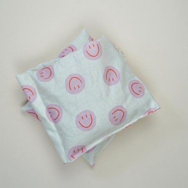 Dinkel Wärmekissen "Smiley Pink" – Körnerkissen zum Erhitzen aus Baumwolle und Bio-Dinkel - Tochter von Walter