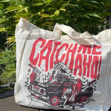 Tote Bag - Catch me Aho | Baumwolltasche mit Magnetverschluss & Innentasche | Sukeban Bosozoku Design | Lässiger Streetwear Look