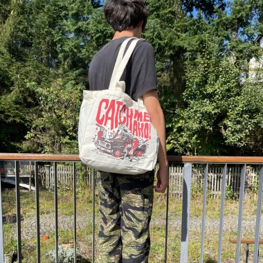 Tote Bag - Catch me Aho | Baumwolltasche mit Magnetverschluss & Innentasche | Sukeban Bosozoku Design | Lässiger Streetwear Look