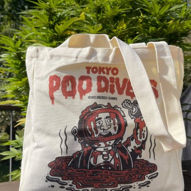Tote Bag aus Baumwolle - Tokyo Poo Divers | Lustige Einkaufstasche mit Innentasche & Magnetverschluss | Witziges Cartoon Design