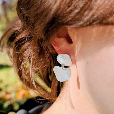 Unregelmäßige Silber Ohrringe – Handgemachter Schmuck aus 925 Silber - SchmuckvonVreni