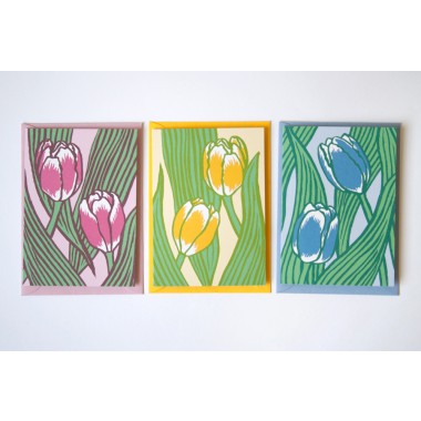 3er Set Grußkarten Tulpen // Papaya paper products