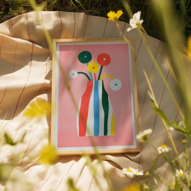5 Flowers – A4 Riso Print – stefanizen