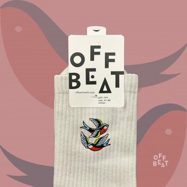 Bestickt Schwalbe Socken von Offbeat