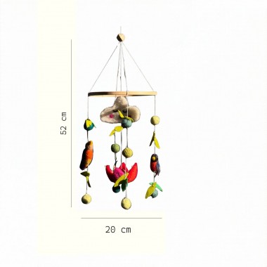 Vogelfamilie – Baby Mobile aus Filz – Handgemachtes Geschenk fürs Babybett – Ettmoln