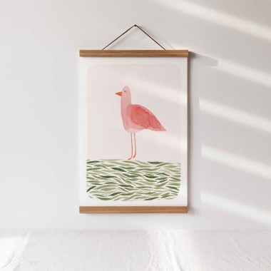 Kunstdruck "Vogel auf Wiese" | Paperlandscape
