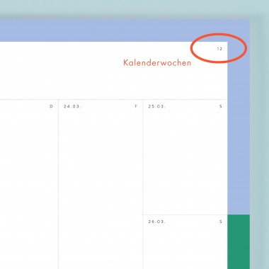 Kalender (No. 20) / A4 Wochenplaner mit Daten & Feiertagen ab sofort / frau rippe