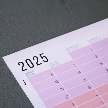 Wandkalender 2025 „Pink-Rosé-Violett“ Jahresplaner | Limited Edition | 100% Recyclingpapier | Deutsch-Englisch