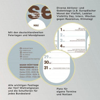 Familiar Faces »Wandkalender A2 Toni 2026«: Vielfalt – Tag für Tag (Jahres-Planer/ Jahres-Kalender)