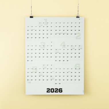 2-teiliger Wandkalender 2026, hoch oder quer, A1, mit passenden Klebezetteln // sperlingB.design