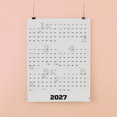 2-teiliger Wandkalender 2027, hoch oder quer, A1, mit passenden Klebezetteln // sperlingB.design